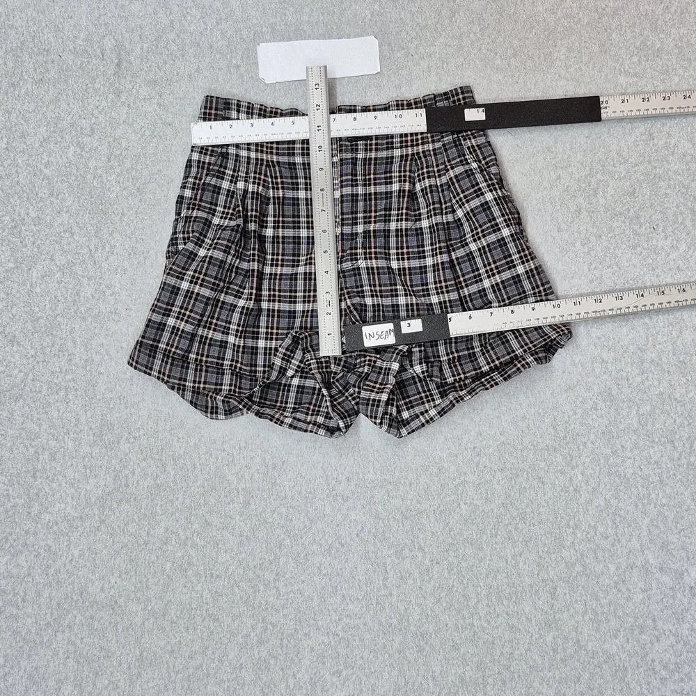 American Eagle Outfitters Women Shorts 10 Black Sleepwear Plaid Pajama Shorts